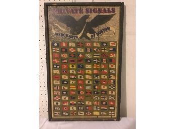 Private Signals Of The Merchants Of Boston Painted On Wood