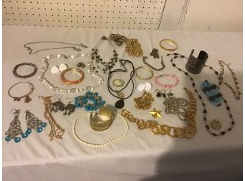 Lot Of Thirty Pieces Of Assorted Costume Jewelry