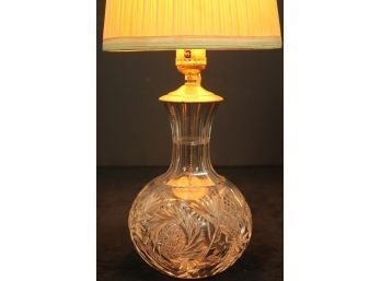 Vintage Cut Crystal Glass Table Lamp