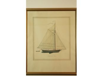 'sloop' Watercolor Painting Of A Sailboat