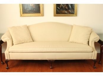 Gorgeous QUEEN ANNE Upholstered Sofa By ROWE With Amazing Fabric