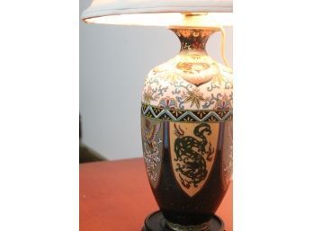 Incredible Vintage Cloisonne Vase Table Lamp