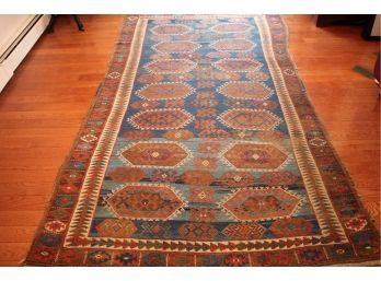 Amazing Vintage Handmade  Kurd Wool On Wool Rug