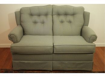 Vintage Checkered Loveseat By Bushline, Made In The USA