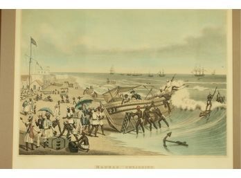 'madras Embarking' Framed Engraving Print