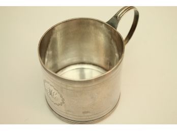 Beautiful Vintage Sterling Silver Monogrammed Baby Cup