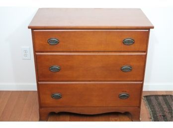 Wood & Brass Handle 3 Drawer Cabinet