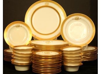 Rare Antique MINTON For TIFFANY Gold Hand Painted & Monogrammed Dinner Service