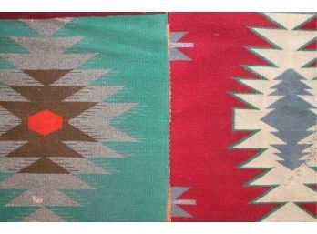 Pair Of Hand Woven Antique Navajo Indian Weavings