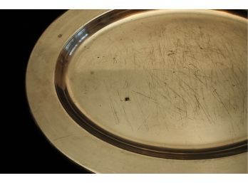 Large Silver Platter Marked USN (US Navy)