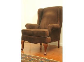 Brown Velour Vintage Lounge Armchair