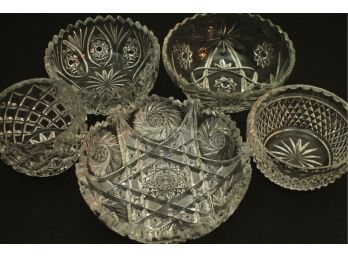 Great Lot Of Vintage Etched & Cut Crystal Glass