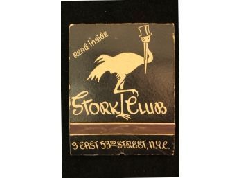 Legendary Vintage STORK ClUB Matchbook