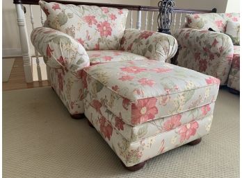 Basset Floral Armchair And Ottoman 1/2