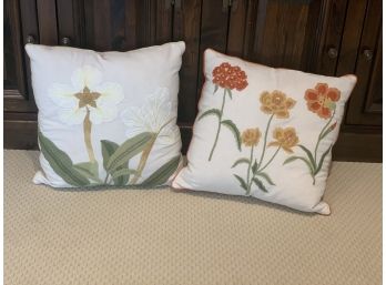Pair Of Floral Throw Pillows