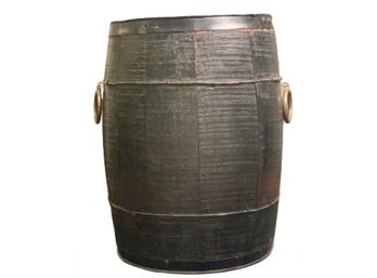 Vintage Painted Wooden Barrel