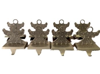 Eight Metal Angel Mantel Stocking Holders