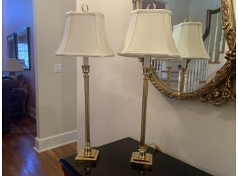 Tall Traditional Brass Lamps- A Pair