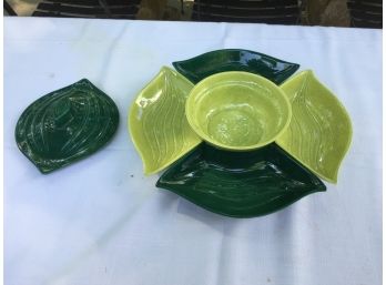 Sectional Six Piece Food Service Bowls With Lidded Center Bowl