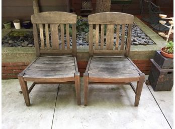 Pair Of Teakwood Outdoor Chairs