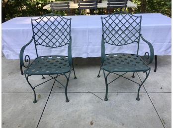 Pair Of Wrought Iron Outdoor Chairs