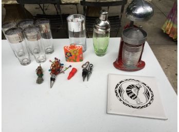 Glassware, Barware Decor Bottle Stoppers, Vintage Juicer And More