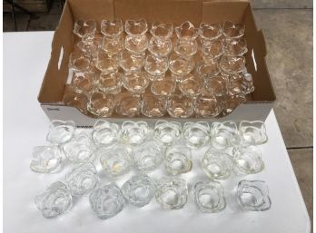 Fifty Six Clear Glass Votive Candle Holders