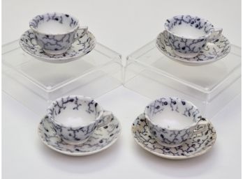 Set Of Four Signed Antique Chinese Demitasse Cups And Saucers