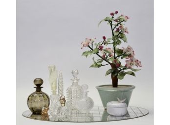 Glass Floral Art Scultpure, Perfume Bottles And More
