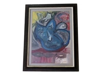 Personal Friend And Protégé Of Syd Solomon, Scher Signed Oil On Board Abstract Art Painting