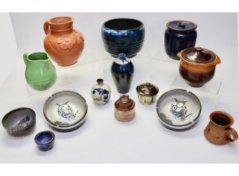 Collection Of Fourteen Vintage Pottery Pieces