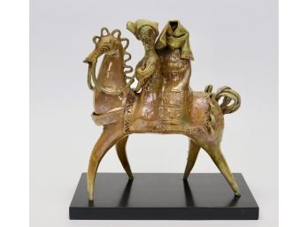 Gavino Tilocca Italian Ceramic Horse Sculpture With Riders Figurine