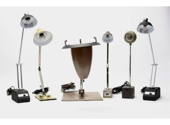 Six Vintage Mid-Century Modern Light Lamps