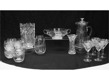 Collection Of Etched Glass