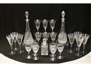 Wine Glasses + Two Decanters