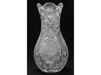 Antique American Brilliant Cut Glass Pineapple Shaped  Vase