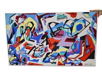 Signed Walter Quirt (American, 1902–1968) Abstract Expressionism Modern Art Oil On Canvas Painting Titled 'S. Portage' With Autographed Book (Please See Description)