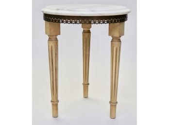French Provincial Round Marble Top Table