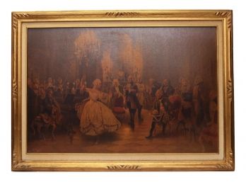 Georg Schöbel (German, 1860-1941) Framed French Court Scene 'Dance Recital' Lithograph