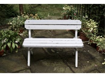 White Wooden Painted Bench