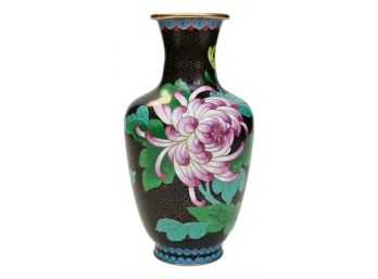 Chinese Cloisonne Enamel Floral Vase