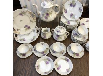 Rare Antique Limoge Tea Set, Wm Guerin & Co - Thistle Design - Gorgeous - 46pc