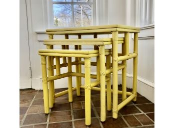 Cheerfull Yellow Nesting Tables With Formica Top - Ficks Reed - Bamboo