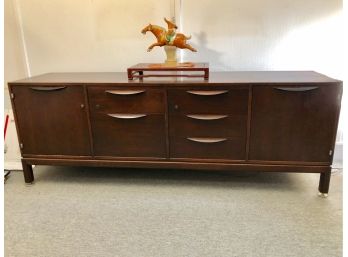 Jens Risom Design Mid-Century Modern Scandinavian Credenza  - Walnut  77 X 20 X 28