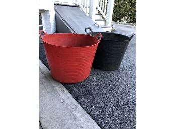 Pair Of Plastic Garden Refuse Tubs - So Handy!