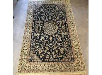 Vintage Persian Silk Rug  70 X 42.5 - Handknotted - Center Medallion