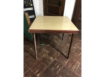 Wooden Formica Topped Vintage Card Table - Sturdy