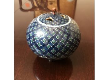 Small Asian Incense Or Pot Pourri Covered Bowl  4.5'H With Paperwork