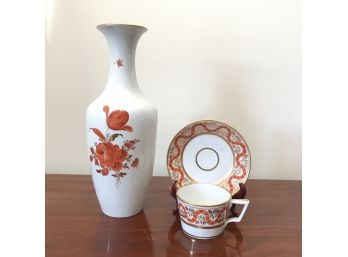 Nympenberger Tall Floral Vase & Tea Cup Set