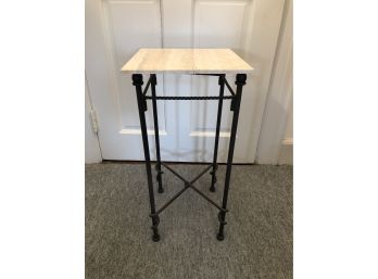 Tile Topped Wrought Iron Plant Stand Or Occasional Table 12' Square X 24'H